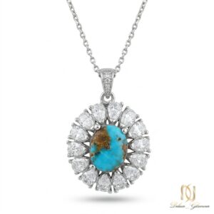 گردنبند نقره فیروزه ne-new-36 عکس اصلی
