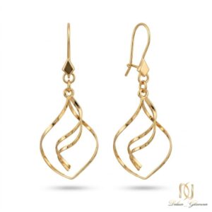 گوشواره نقره آویز زنانه آبکاری طلایی طرح مارپیچ er-s-30 عکس اصلی