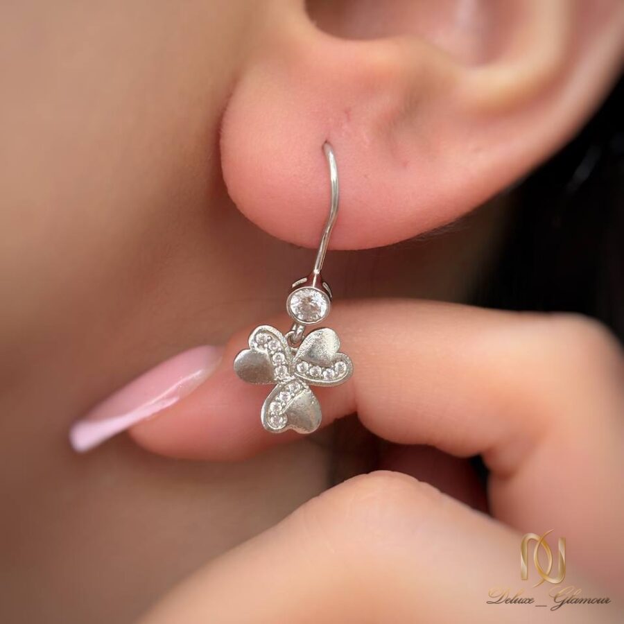 گوشواره نقره زنانه گل قلبی - er-n456 - 4