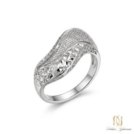 انگشتر نقره زنانه مجلسی موجدار ri-s-103 عکس اصلی