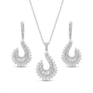نیم ست نقره زنانه مجلسی برگ ce-new-97 عکس اصلی