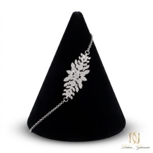 دستبند نقره زنانه مجلسی گل و برگ br-s-51 عکس اصلی
