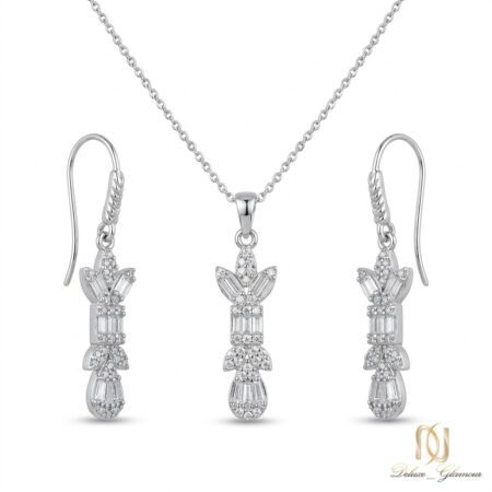نیم ست نقره زنانه مجلسی گل و برگ ce-new-93 عکس اصلی