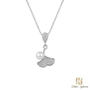 گردنبند نقره زنانه مجلسی برگ و مروارید ne-new-100 عکس اصلی